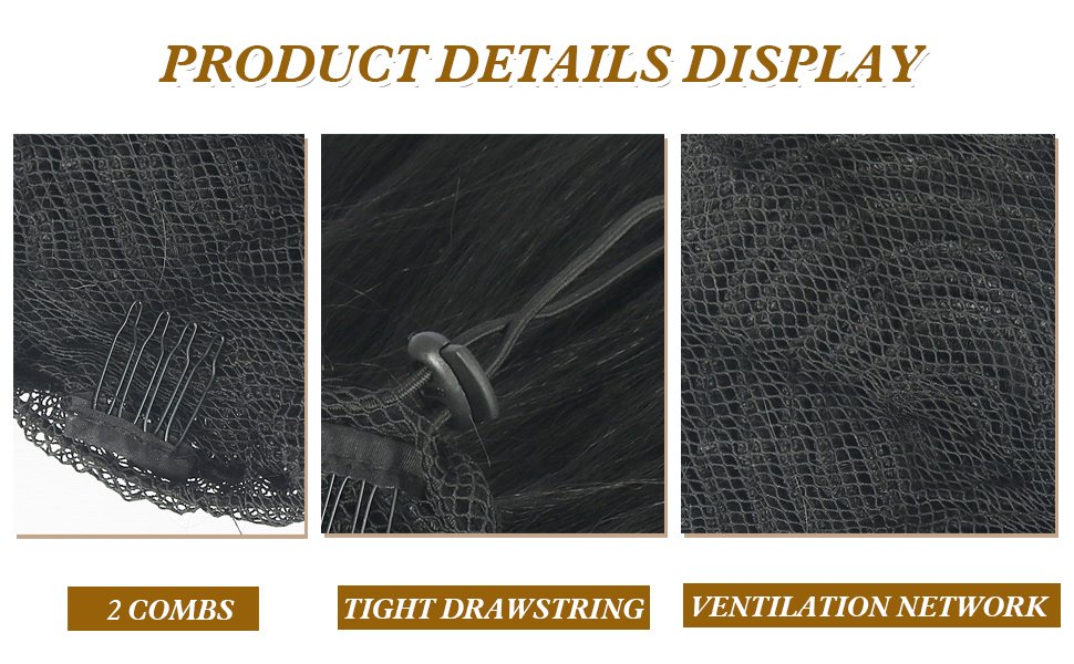 28inch Long Body Wave Ponytail Hair Extensions(#1B, LD0311)-6-hotsalehair